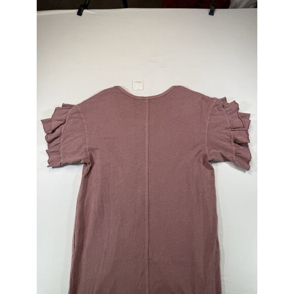 FP Beach Free People Mauve V-Neck Ruffle Sleeve Dress Women’s Medium NWT - Picture 4 of 8